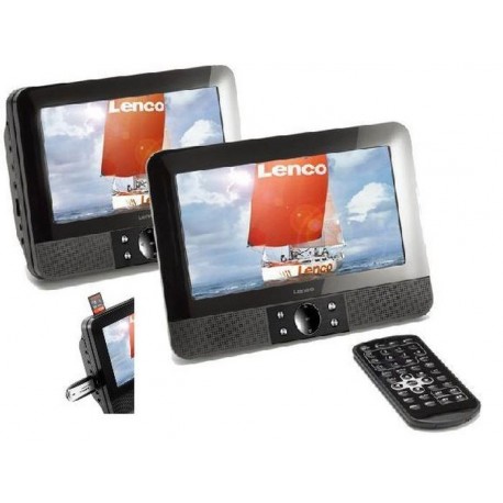 LECTEUR DVD 2 ECRANS 7 POUCE 12V DVD VCD SVCD MPEG4 ENTREE USB SD