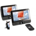 LECTEUR DVD 2 ECRANS 7 POUCE 12V DVD VCD SVCD MPEG4 ENTREE USB SD