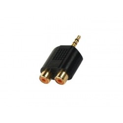 ADAPTATEUR 1 JACK STERO MALE EN 2 RCA FEMELLE