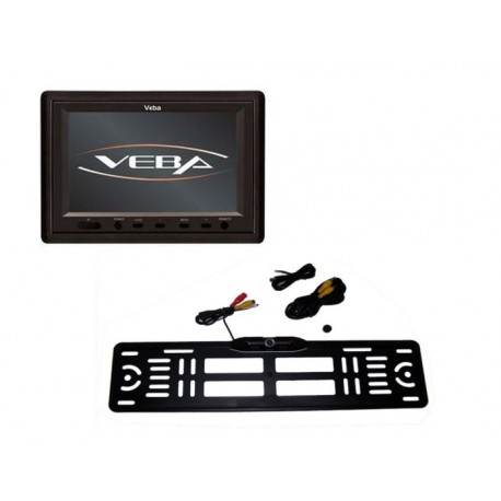 KIT CAMERA DE RECUL VIDEO COULEUR MONITEUR 12V PLAQUE IMMATRICULATION