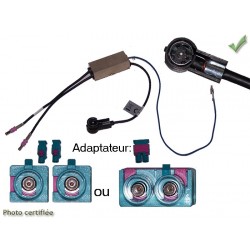 ADAPTATEUR D ANTENNE AMPLIFIE DOUBLE FAKRA ISO MALE AUDI VW SEAT MERCEDES