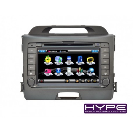 HYPE HSB8974GPS AUTORADIO 2 DIN GPS 18CM DVD DIVX USB SD POUR KIA SPORTAGE 