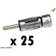 ADAPTATEUR D ANTENNE DIN MALE ISO FEMELLE PACK DE 25 VRAC