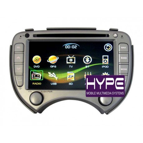 HYPE HSB7702GPS Autoradio 2 DIN GPS 18cm DVD IPOD USB SD Pour NISSAN MICRA