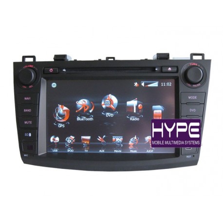 HYPE HSB8732GPS AUTORADIO 2 DIN GPS DVD SD IPOD COMPATIBLE MAZDA 3