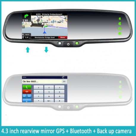 HYPE HSB430GPS Rétroviseur GPS écran tactile LCD 11cm Lecteur SD Bluetooth intégré