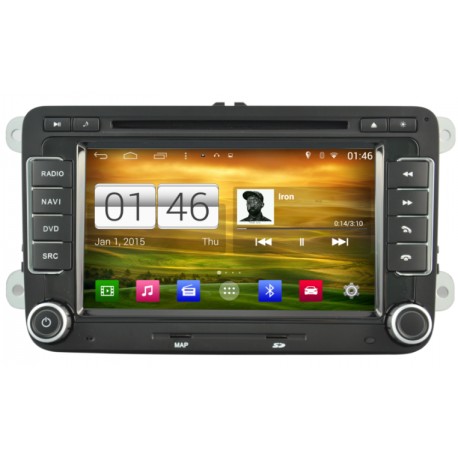 Autoradio tactile GPS Bluetooth Android & Apple Carplay VW Golf 5 et  6,Touran,Tiguan,Passat,Transporter T5,Polo,Scirocco,Beetle et EOS + caméra  de recul