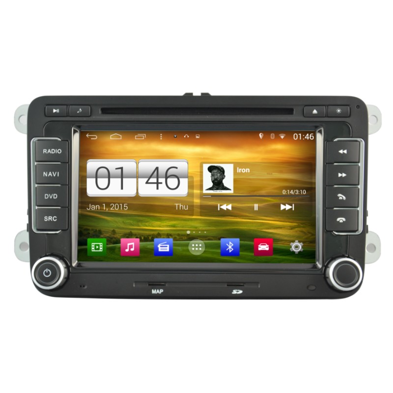 Autoradio GPS full tactile Bluetooth Android & Apple Carplay VW Golf 5 et  6,Touran,Tiguan,Passat,Beetle,T5,T6Polo,EOS,Scirocco