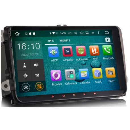  Poste Android écran tactile 9" Volkswagen Golf 5, 6, Beetle, Eos, Touran, T5, Tiguan, Polo, Caddy..