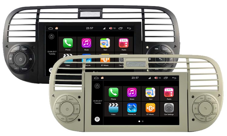 Autoradio Junsun Pour Fiat 500 - Modèle Neuf Compatible - Noir - Installation Facile